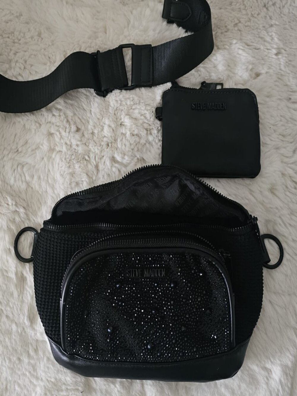 Steve Madden Crystal Embellished Fanny Pack / Crossbody Bag